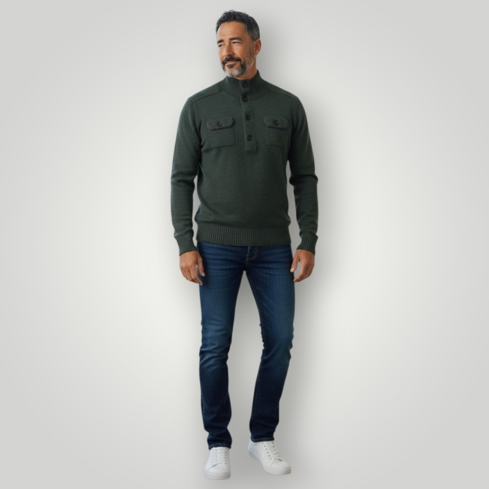 Banana Republic Merino Wool Military Sweater‎ Meduim Green Gorpcore Utility